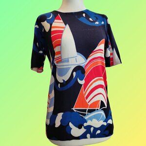 Talbots Petites Nautical Sailboat Designer Women's Top - New With Tags